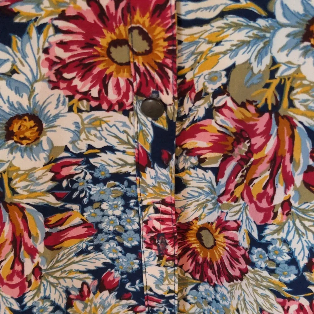 Laura Scott Petite Women's Size XLP Floral print Long Sleeve Shirt - Picture 4 of 12